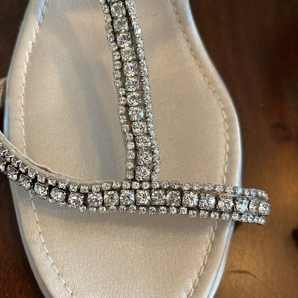NEW ST. JOHN Couture Crystal Rhinestone Strappy Heels, sz 8B - Picture 2 of 9